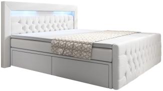 Boxspringbett Sera mit LED und Stauraum 200x200 H4 Beige