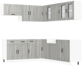vidaXL 11-tlg. Küchenschrank-Set Kalmar Grau Sonoma Holzwerkstoff 3314917