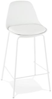 KADIMA DESIGN Küchenhocker Metall | 86,5 cm Höhe | Gepolstert Minimalistisch Modern | Weiß | Barstuhl