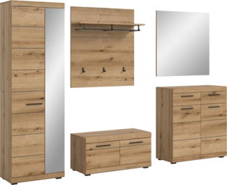 Garderobenkombination (B/H/T: 272x197x40 cm) in Evoke Oak Nachbildung