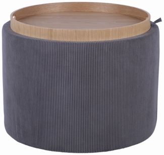 Hocker Lund, Stoff, Grau, 56 x 42 x 56 cm