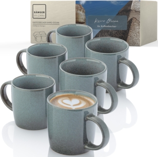 SÄNGER Steingut Kaffeebecher Kairo Ocean 6 teilig