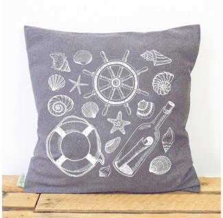 Bow & Hummingbird Kissenbezug Kissenbezug Strandgut, aus recycelter Baumwolle