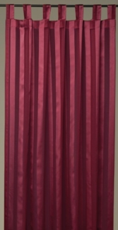 Dekoschal Gardine Vorhang Streifen halbtransparent Auswahl: Schlaufenschal 140x175 cm rot - bordeaux