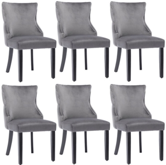 OKWISH Polsterstuhl Esszimmerstuhl Wohnzimmerstuhl Küchenstühle Samt Stuhl Massivholzstuhl (Massivholz,Esszimmerstühle,Set nur Stühle ohne Esstisch,Design-Stuhl, 6 St)