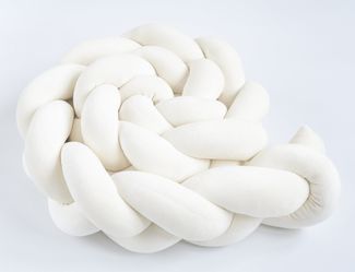 Loolay Nestchenschlange SAMT ECRU Geflochtenes Kissen Zierkissen Dekokissen Bettumrandung, (Zugluftstopper Zugluft Schlange Wickeltischumrandung Babybett Kinderzimmer Schutz, VELOURS SAMT Bettschlange 100 150 200 300 400 cm und Länge auf Anfrage), Zugl...