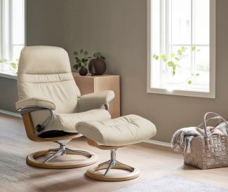 Stressless® Relaxsessel Sunrise (Set, Relaxsessel mit Hocker), mit Signature Base, Größe M, Gestell Eiche