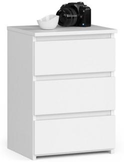 Home Collective Kommode 40 cm breit Holz Highboard Sideboard für Flur Schlafzimmer Wohnzimmer (Mehrzweckschrank Schrank schmal Kommode Schlafzimmer mit Schubladen), Kinderzimmer Organizer, 57 cm hoch mit 3 Schubladen weiß