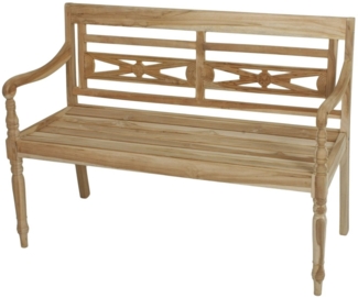 Bank SUMATRA, 2-Sitzer, Teakholz unbehandelt, 120x86x55cm