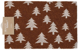 BOLTZE Fußmatte Fußmatte WHITE TREE natur mit weißen Tannenbäumen Weihnachten Kokos PV