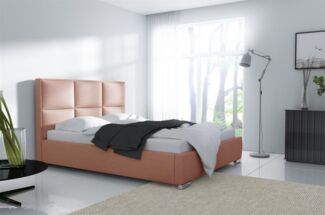 Polsterbett Doppelbett VITUS Komplettset Polyester. Apricot 160x200cm