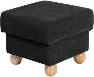 Hocker Kasha Bezug Veloursstoff Buche natur / schwarz 22263