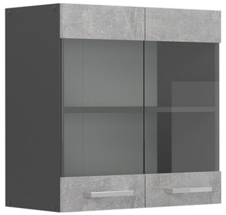 Vicco Glashängeschrank R-Line, Beton/Anthrazit, 60 cm