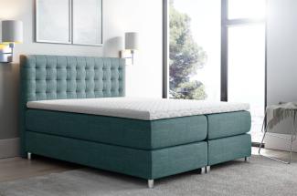 Boxspringbett BAROS Stoff Aqua Marine 140x200 cm