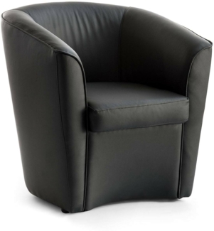 Dmora Artello-Sessel, Wohnzimmersessel, 100 % Made in Italy, Relaxsessel aus Öko-Leder, 70 x 60 x 74 cm, Schwarz