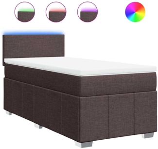 vidaXL Boxspringbett mit Matratze Dunkelbraun 90x200 cm Stoff 3289247