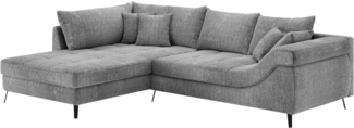 Mr. Couch Ecksofa Portofino L-Form, 4 Bezugsqualitäten, 13,5 cm hohe Metall-Profilfüße in matt-schwarz