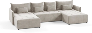 Beautysofa Ecksofa Ecksofa Schlaffsofa Ben U mit Schlaffunktion und Bettkasten Velour, Die Lieferung beinhaltet die Lieferung in die Wohnung