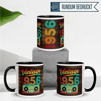Momentals Tasse 70. Geburtstag Mann Frau – „Vintage 1956“ – Geburtstagsgeschenk, Gratis Versand · Links-&Rechtshänder · Spülmaschinenfest