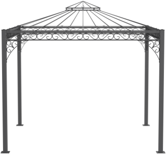 ELEO Pavillon aus Schmiedeeisen quadratisch Genua 3 x 3 m pulverbeschichtet anthrazit