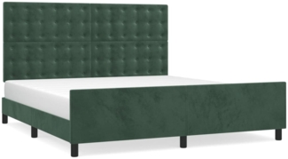 vidaXL Bettgestell mit Kopfteil Dunkelgrün 180x200 cm Samt 3126016