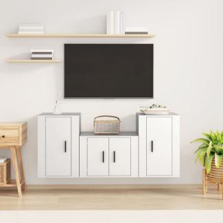 vidaXL 3-tlg. TV-Schrank-Set Weiß Holzwerkstoff 3188494