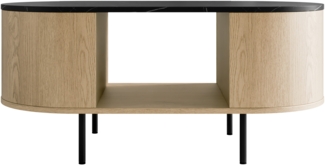 Couchtisch Lygrint (Farbe: Eiche Cremona / Marmor Schwarz + Schwarz)
