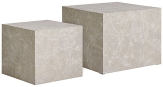 ebuy24 Couchtisch Prague Couchtisch Set von 2 Marmor Dekor.