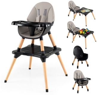 COSTWAY Hochstuhl (1 St), Kombihochstuhl, Babystuhl, mit Doppeltablett