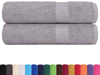 vidaXL Badetücher 2 Stk. Grau 100x150 cm 360 g/m² 100% Baumwolle 136836