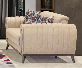 Casa Padrino Luxus Schlafsofa Beige / Schwarz / Gold 222 x 90 x H. 80 cm - Modernes Wohnzimmer Sofa