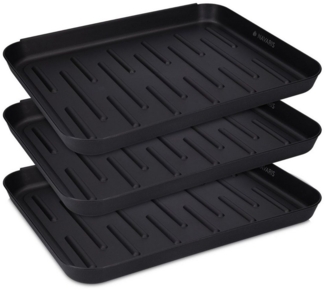 Navaris Schuhabtropfschale 3x Schuhabtropfschale, Schuhmatte, 35 x 27 x 2,5 cm, erhöhter Rand