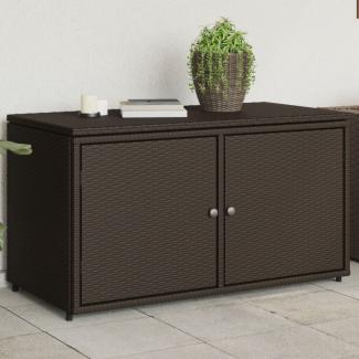 vidaXL Gartenschrank Braun 110x55x60,5 cm Poly Rattan