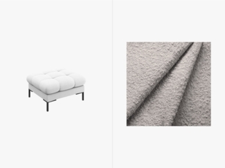 Micadoni Hocker Mamaia 1-Sitzer Boucle Baloo Hellgrau schwarze Beine