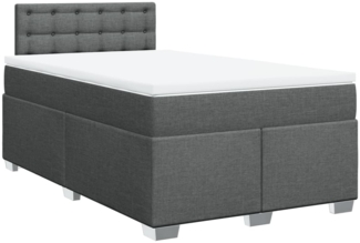 vidaXL Boxspringbett mit Matratze Dunkelgrau 120x200 cm Stoff 3285870
