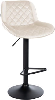 CLP Barhocker höhenverstellbar, Barstuhl Kasson drehbar mit Rückenlehne, modern,creme Samt