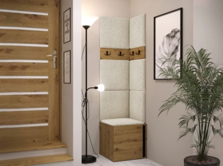 Garderoben-Set Monati XXI (Farbe: Eiche Artisan / Schwarz, Abriamo 03)