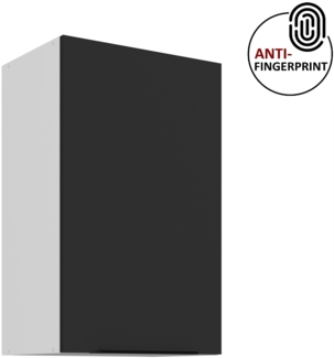 Küchen Hängeschrank 45 cm ARIA Schwarz ultra matt + Weiss matt, hochwertige Fronten mit Anti Fingerprint Beschichtung Küchenzeile Küchenblock