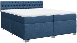 vidaXL Boxspringbett mit Matratze Blau 200x200 cm Stoff 3286008