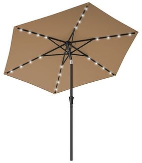 Songmics Sonnenschirm, 270/300cm, LED-Solar-Beleuchtung, UPF50+, ohne Ständer