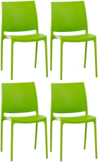 CLP 4er Set Stapelstühle Maya bis zu 130 kg belastbar,grün