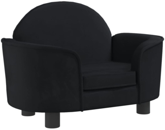 vidaXL Hundebett, Samt, Schwarz, 45 x 40 x 66 cm