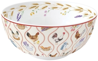 EasyLife Müslischale Country Life, Porzellan, Spülmaschinengeeignet, Mehrfarbig, Motiv: Hühner