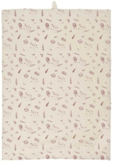 Ib Laursen Geschirrtuch IB Laursen Geschirrtuch MERLE Natur mit Roten Weihnachtsmotiven