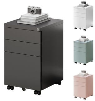 FLEXISPOT Rollcontainer Aufbewahrungsschrank, Büroschrank MIT Schloss, vormontiert, (inkl. 3 Schubladen, grundsolide Verarbeitung, Bürocontainer mit Schubladen für A4), optimal für Schreibtisch, Büromöbel, Aktenschränke, Büro-Rollcontainer