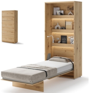 yourhouse24 Schrankbett Bed Concept Vertikal Gästebett Eiche Artisan 90/120/140/160/180cm