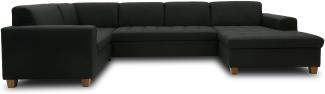 DOMO. collection Sugar Wohnlandschaft, Sofa, Couch, Polstergarnitur, Moderne U-Form, anthrazit, 162 x 333 x 199 cm