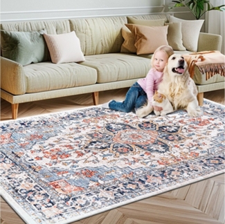 Celya Teppich Rechteckiger Teppich Wohnzimmer,Höhe:5,3 mm,Kurzflor-Wohnzimmerteppich, Höhe: 5.3 mm, weich, pflegeleicht, waschbar, Wohnzimmer, Schlafzimmer