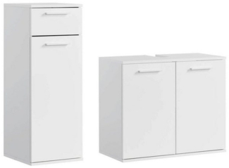 mokebo Badmöbel-Set Der Steuermann, (2-teilig), Unterschrank & Beistellschrank fürs Bad in Weiß