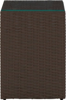 vidaXL Beistelltisch mit Glasplatte Braun 35x35x52 cm Poly Rattan 316377